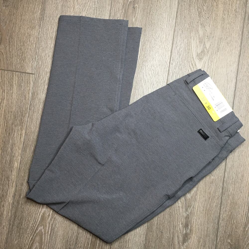 NWT Greg Norman Mens Ultimate Travel Pants Flat Front Straight Leg Gray 32x30